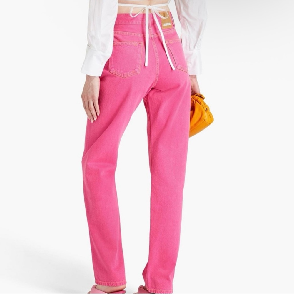 Jacquemus Vibrant Pink Straight Leg Jeans 30 - Picture 6 of 6